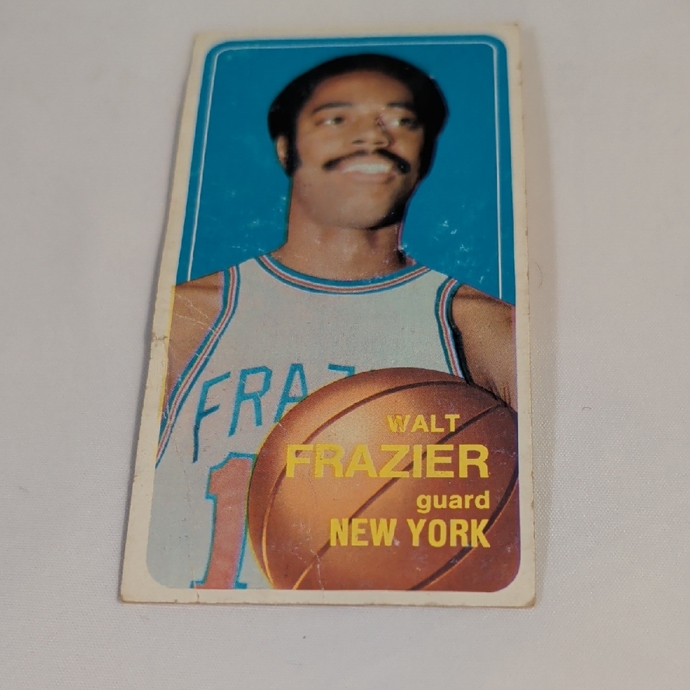 Topps Walt Frazier Basketball Card Blue White Brown